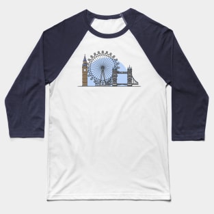 London Cartoon Illustration Baseball T-Shirt